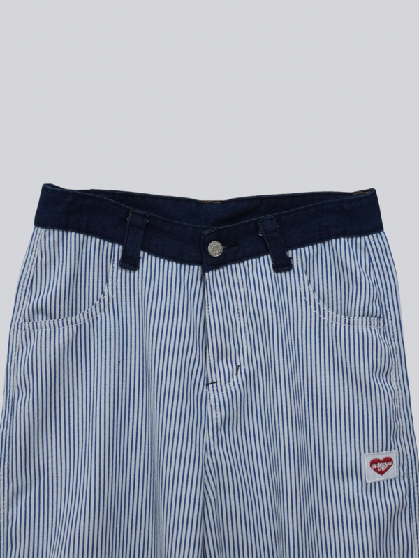 stripe wide loose pants