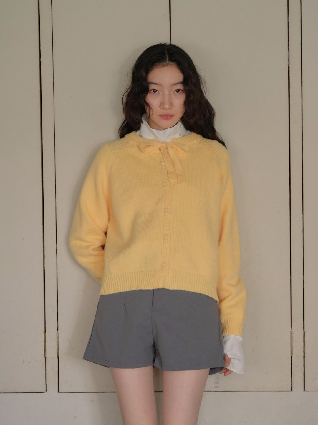 ribbon tie knit cardigan