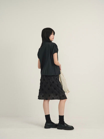 stand collar zip short jacket