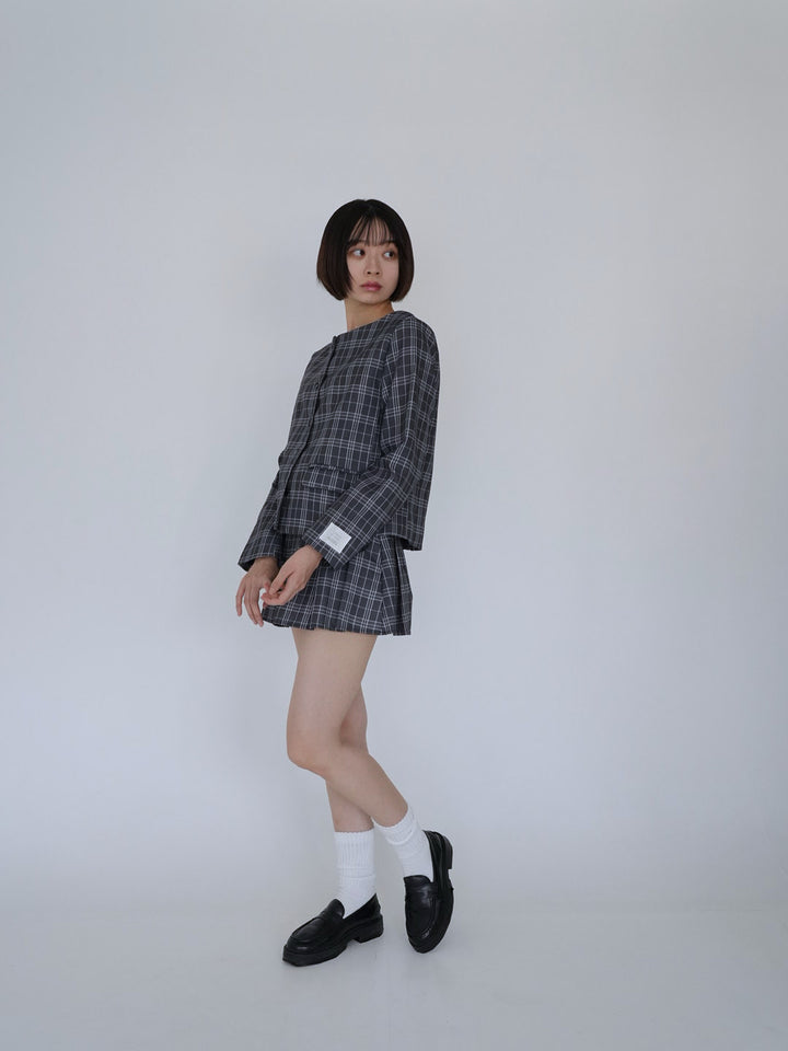 【8月26日発送予定】3piece check jacket and skirt