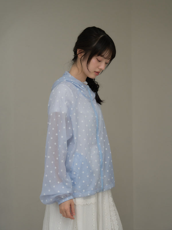 dot sheer hoodie