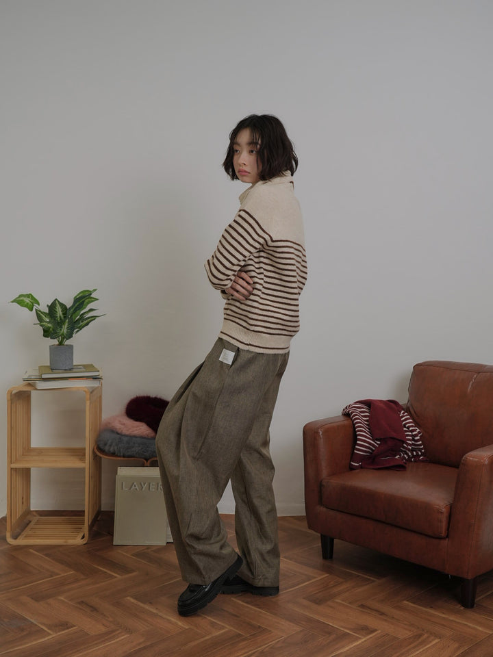 pleated wide leg trousers【 1/15 19時発売 】