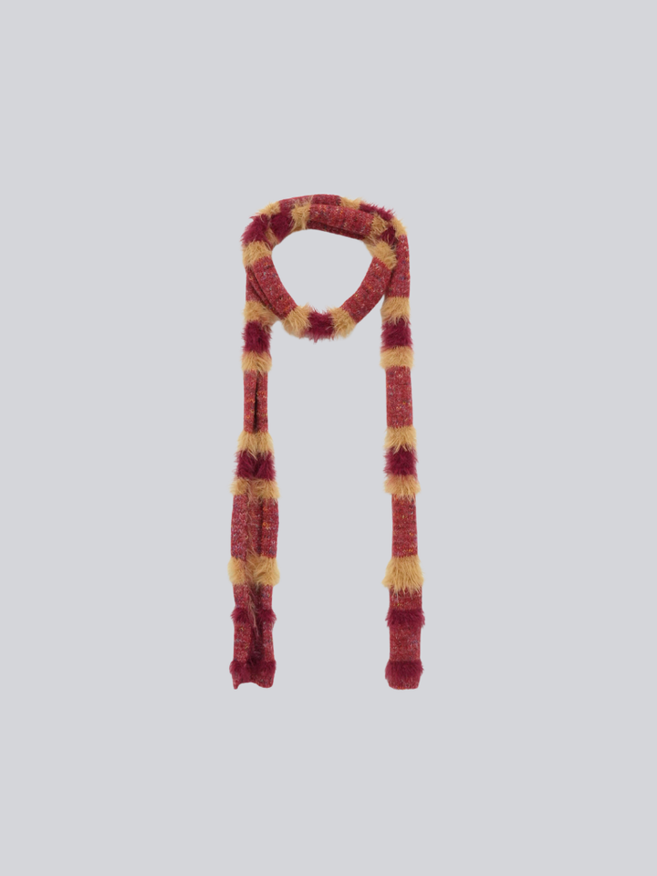 furry stripe knit muffler 【 11/6 19:00 発売予定 】
