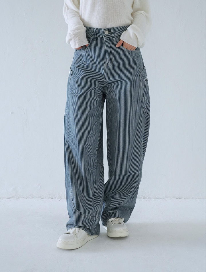 【 10月上旬発送予定 】hickory stripe wide pants