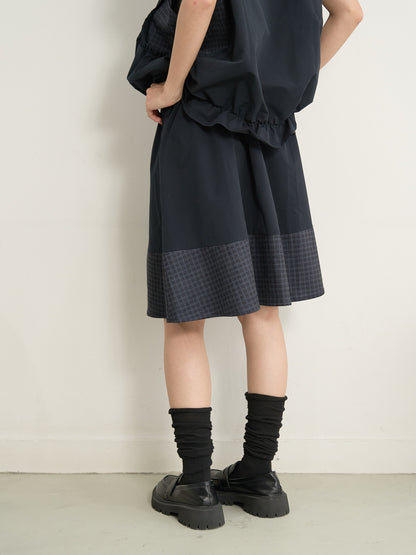 check vest & skirt set
