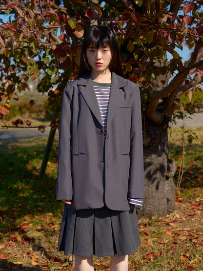 diagonal back slit jacket