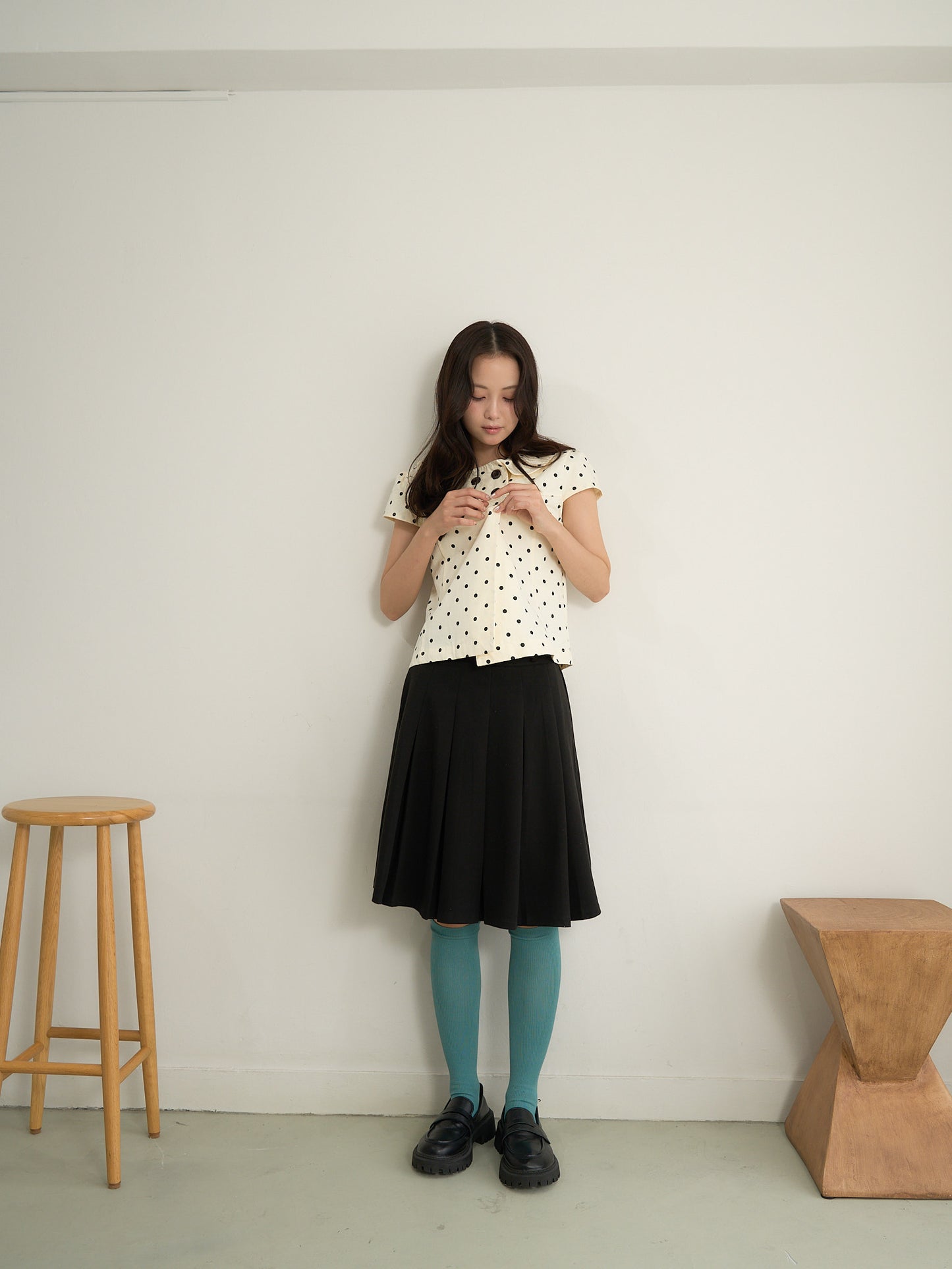 dot button blouse