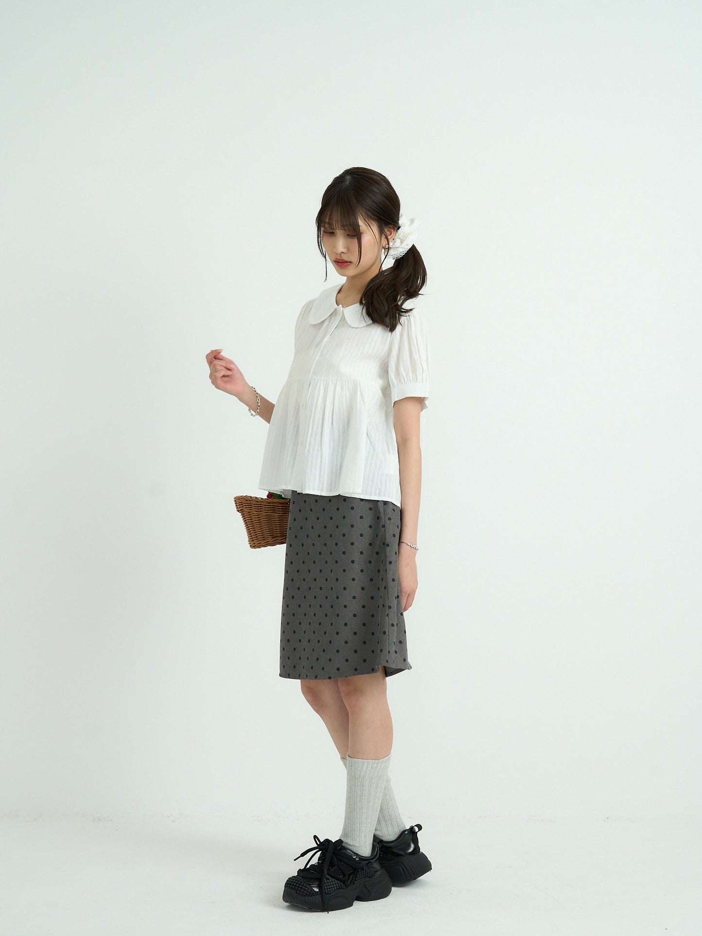 polka dot  midi skirt