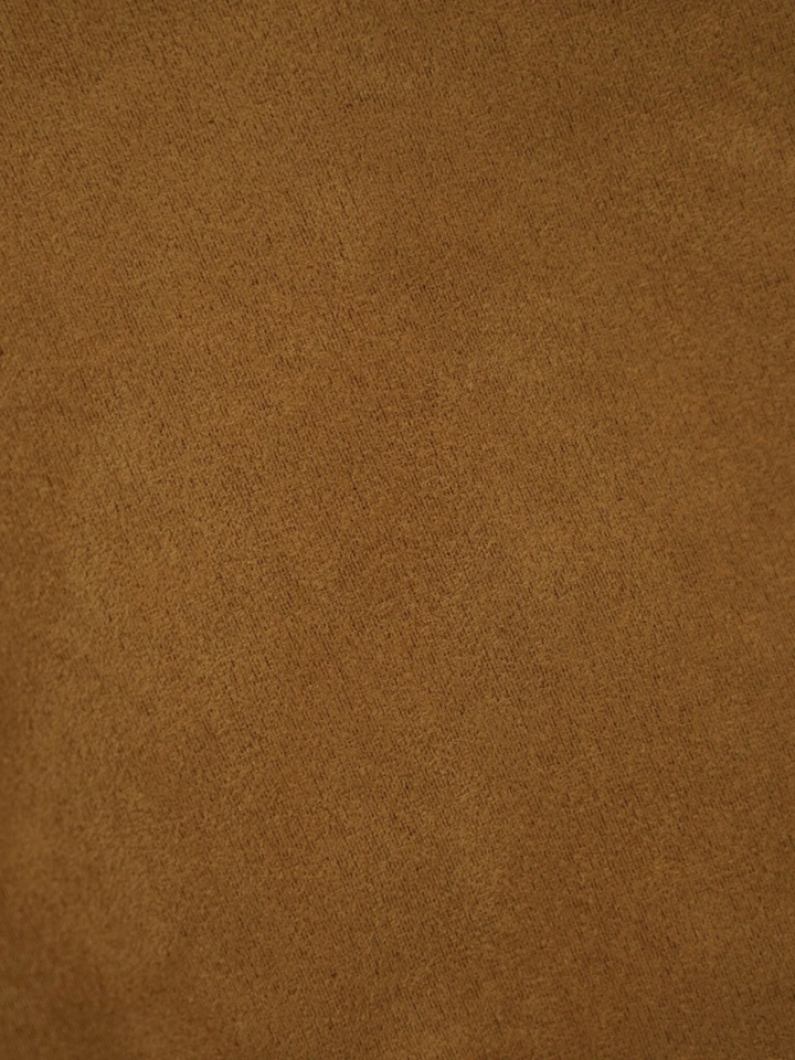 collarless suede jacket