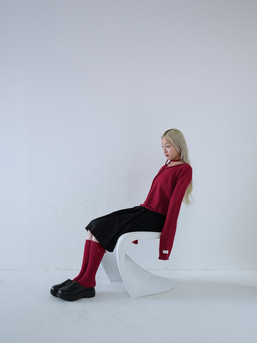 【 10月上旬発送予定 】knee-high ribbon socks
