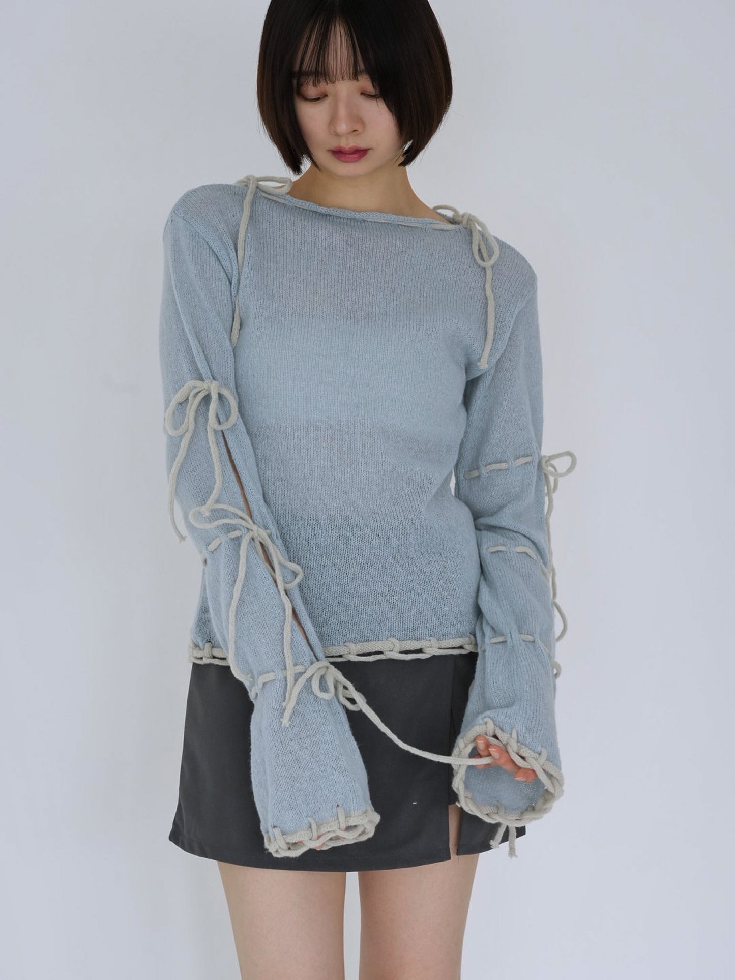 ribbon detail knit top