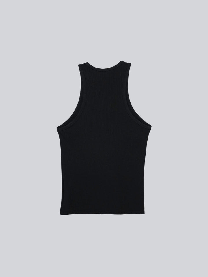 asymmetric button rib tank top