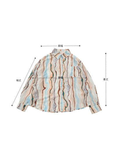 pastel marble sheer shirt