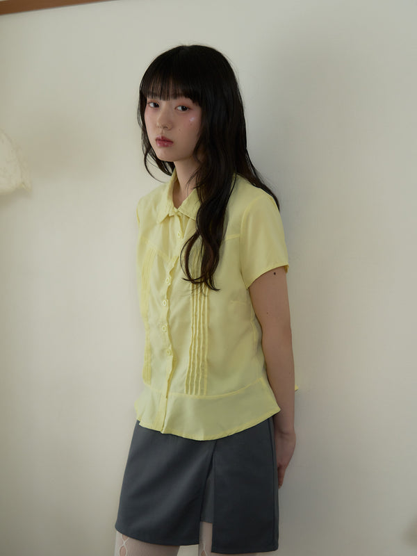 ピンタック 半袖シャツ 大人カジュアル レディース Uenui