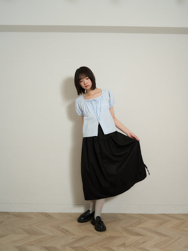 stripe ribbon blouse