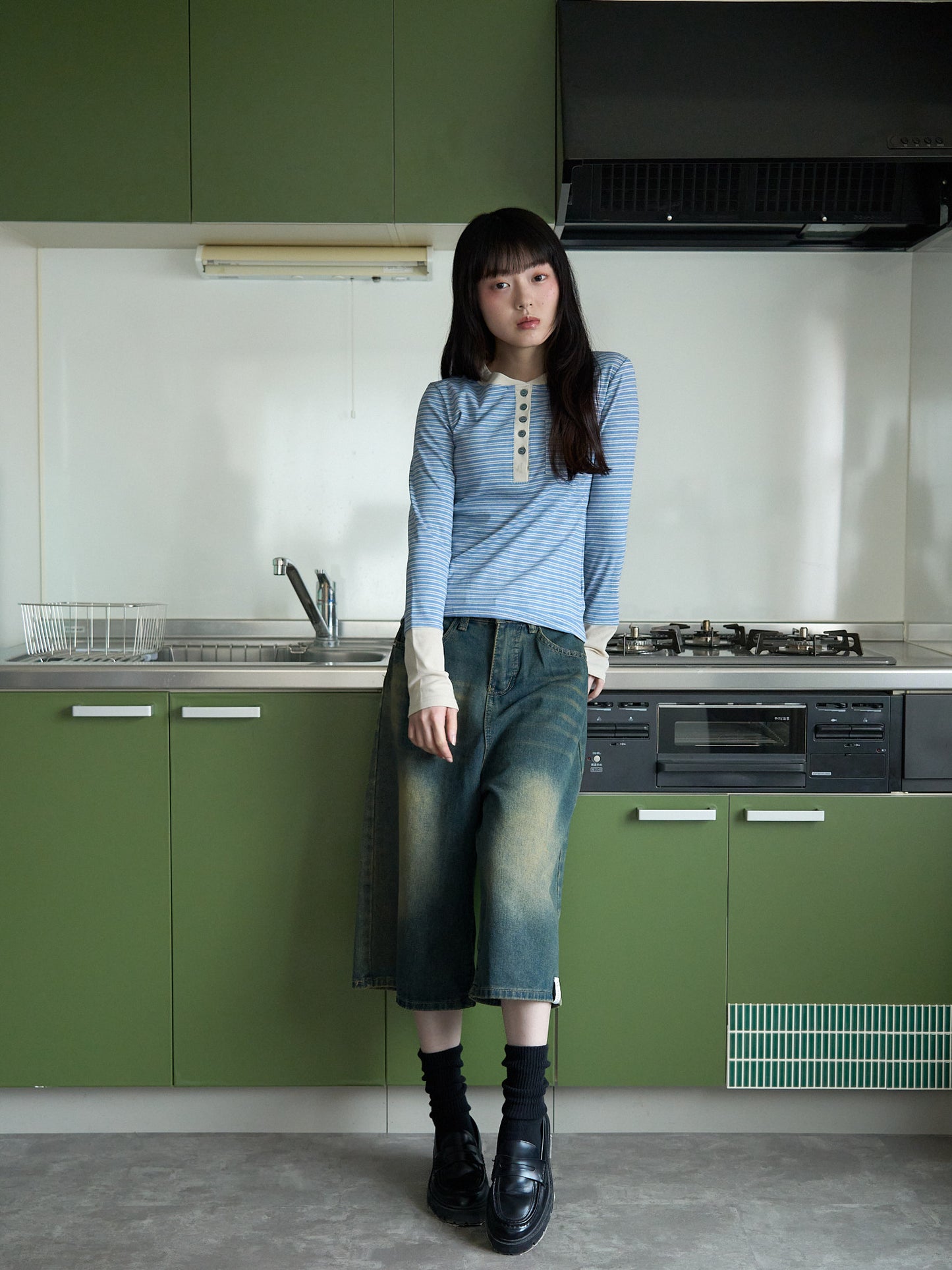 wide denim culottes