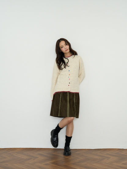 color button knit cardigan