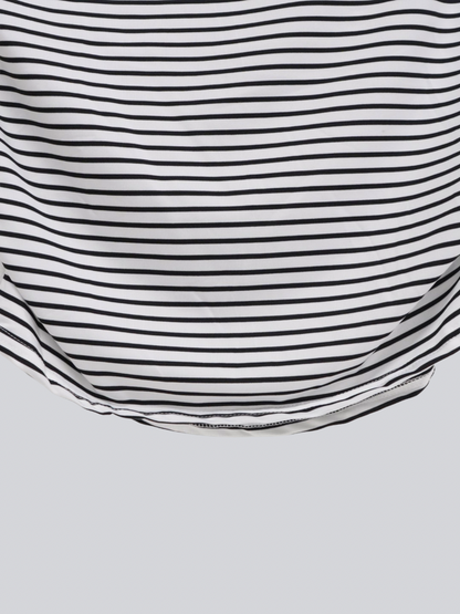 one shoulder border tee