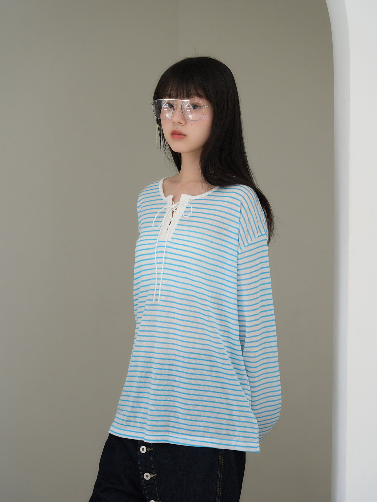 french border long sleeve knit