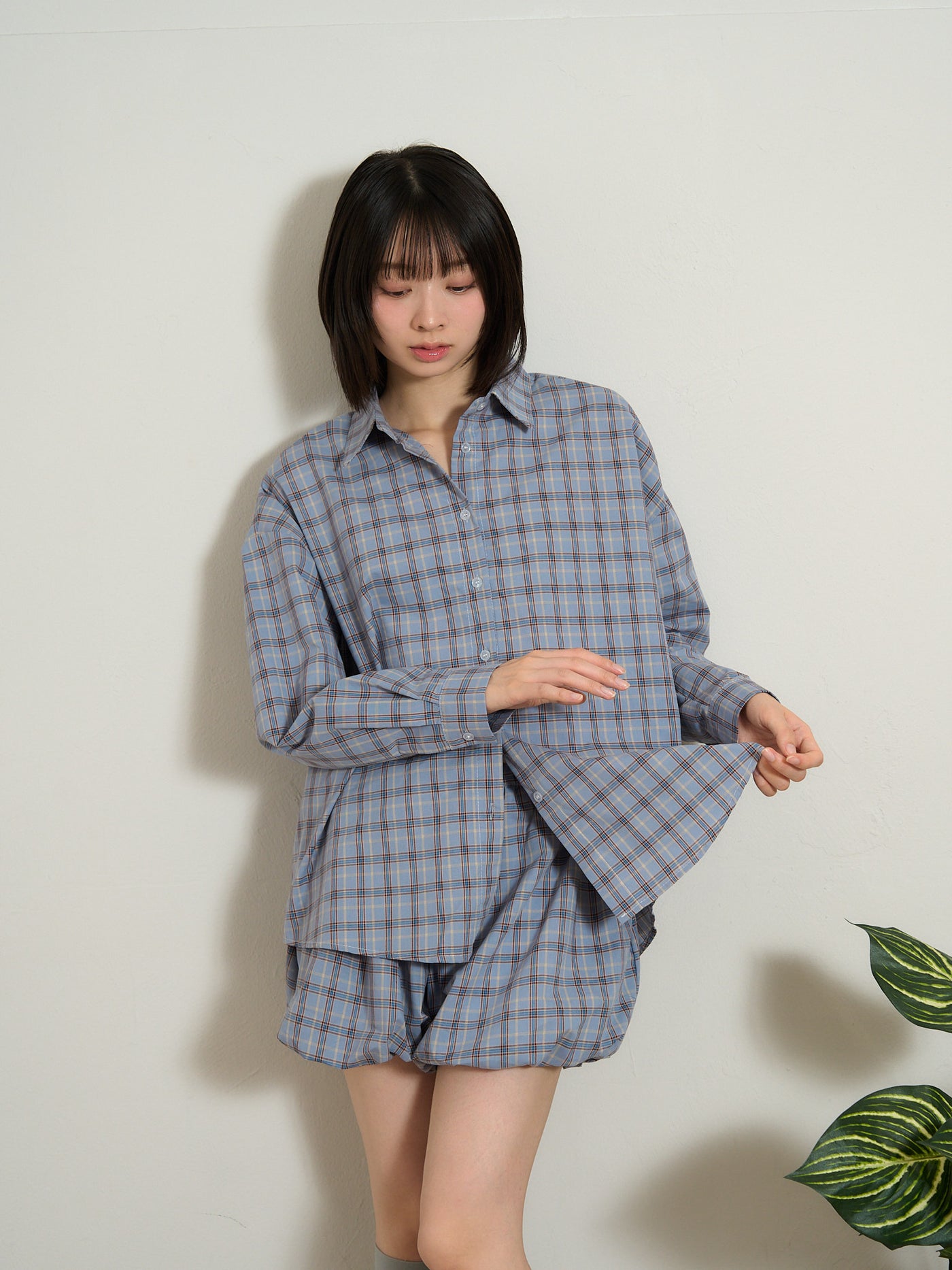 check shirt set