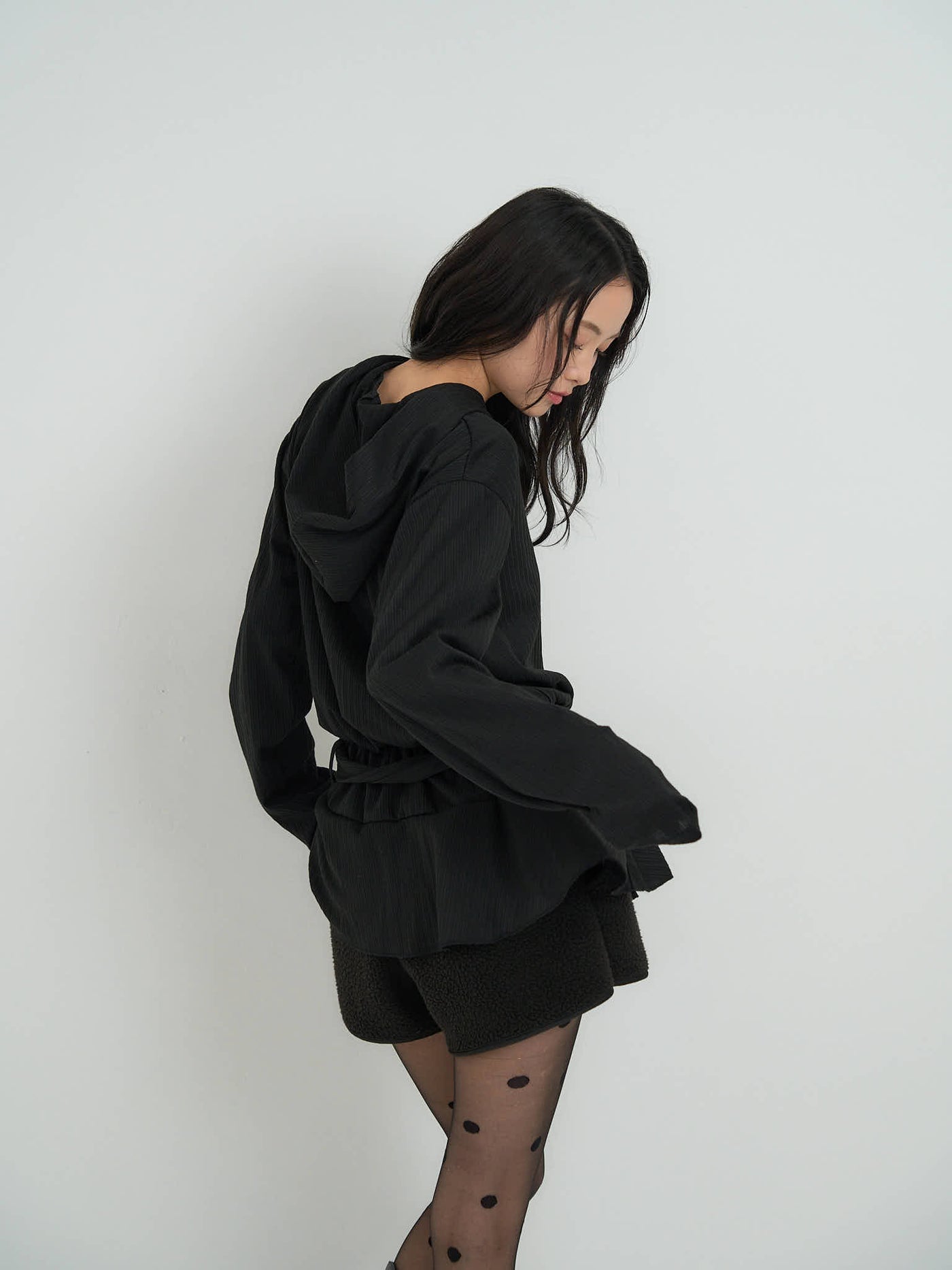 rib knit hoodie