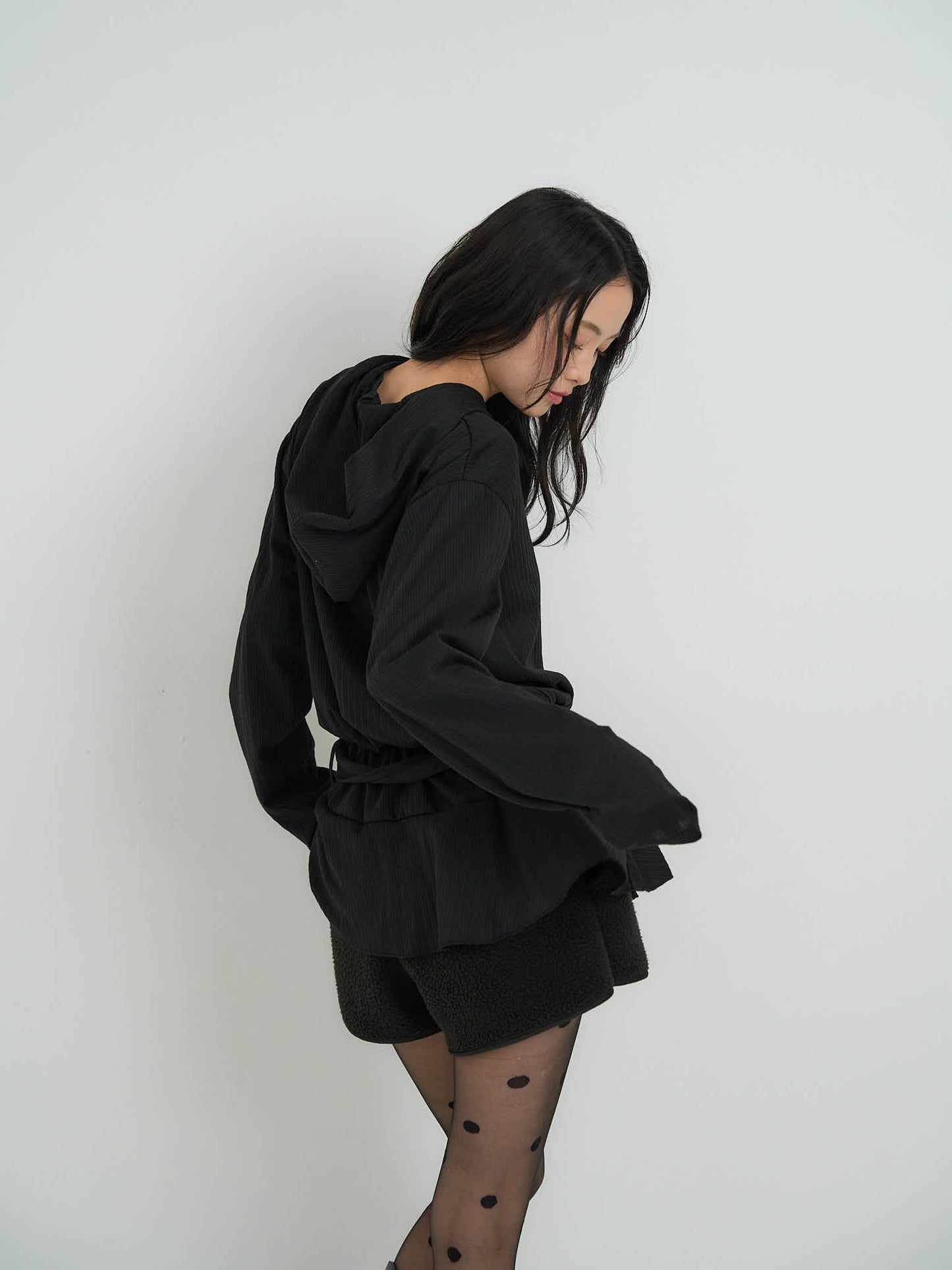 rib knit hoodie