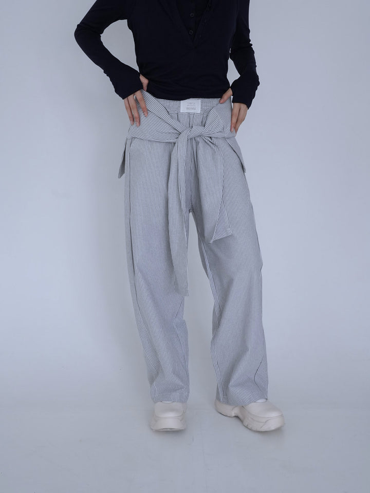 【8月26日発送予定】waist ribbon wide pants