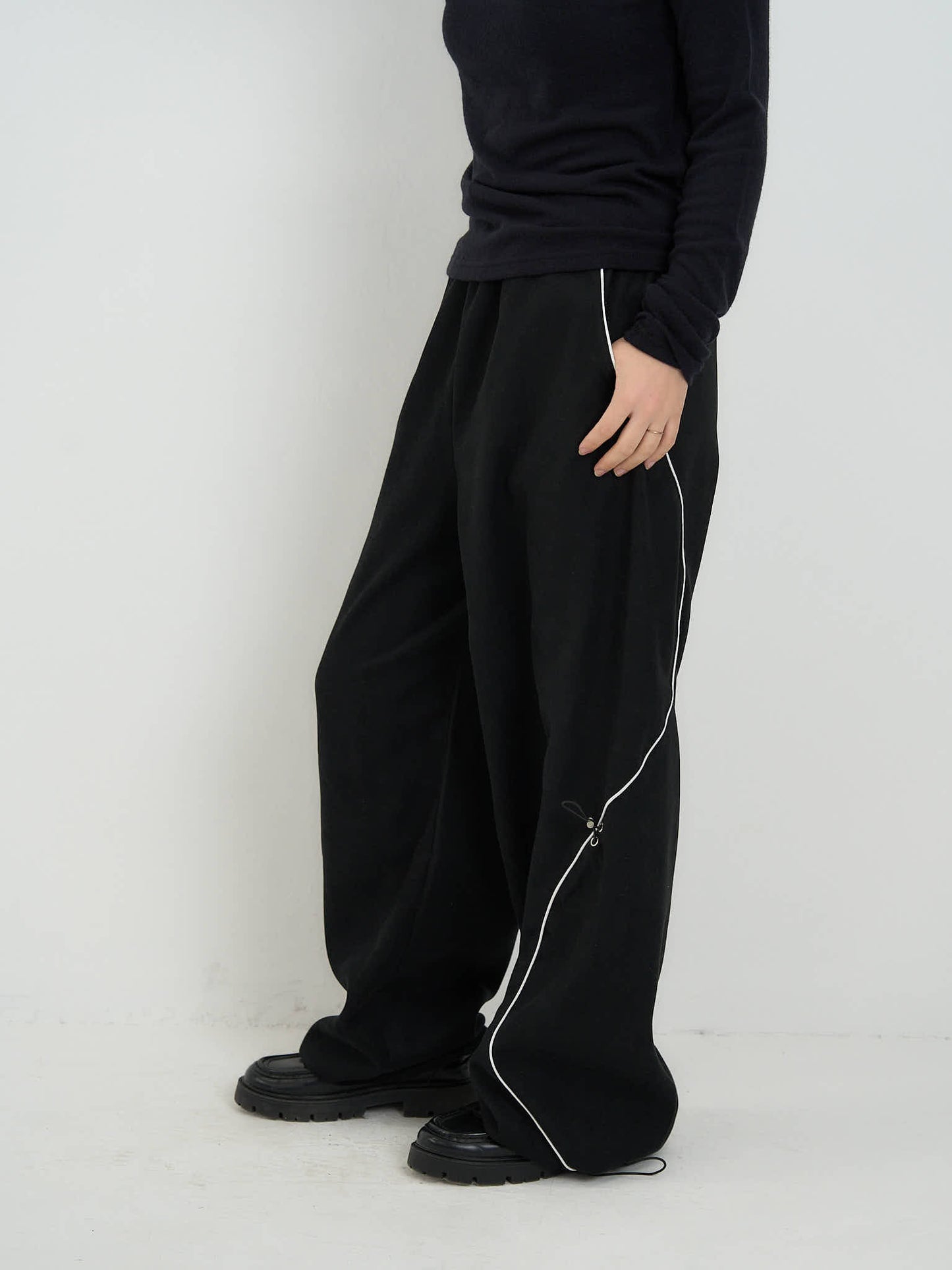 stitch line wide pants
