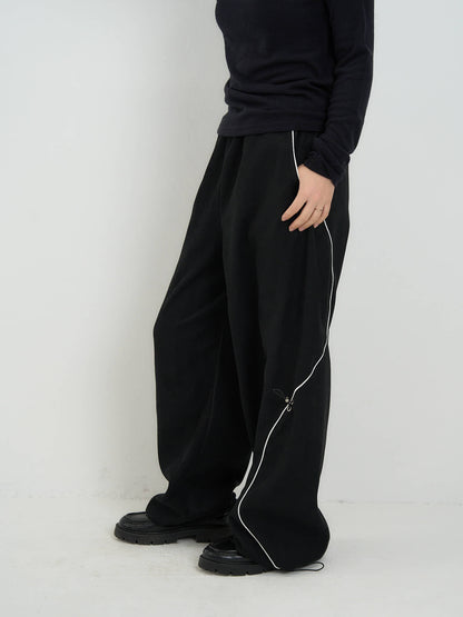 stitch line wide pants