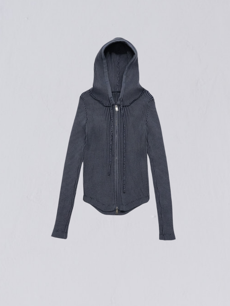 【10月6日発送予定】double zip rib knit