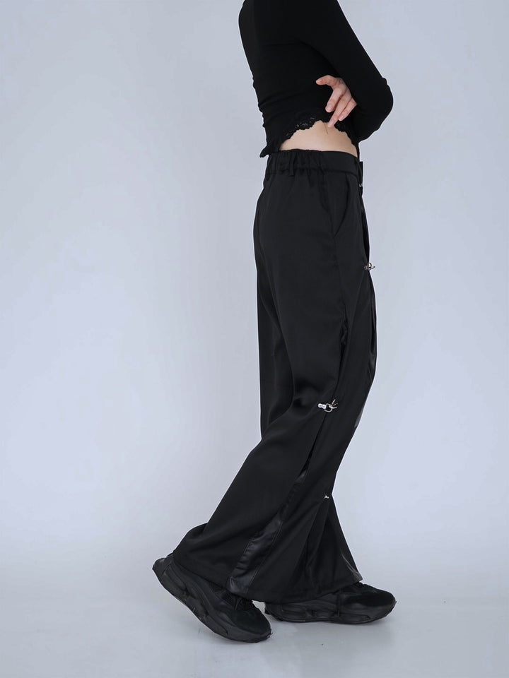 double material pin pants