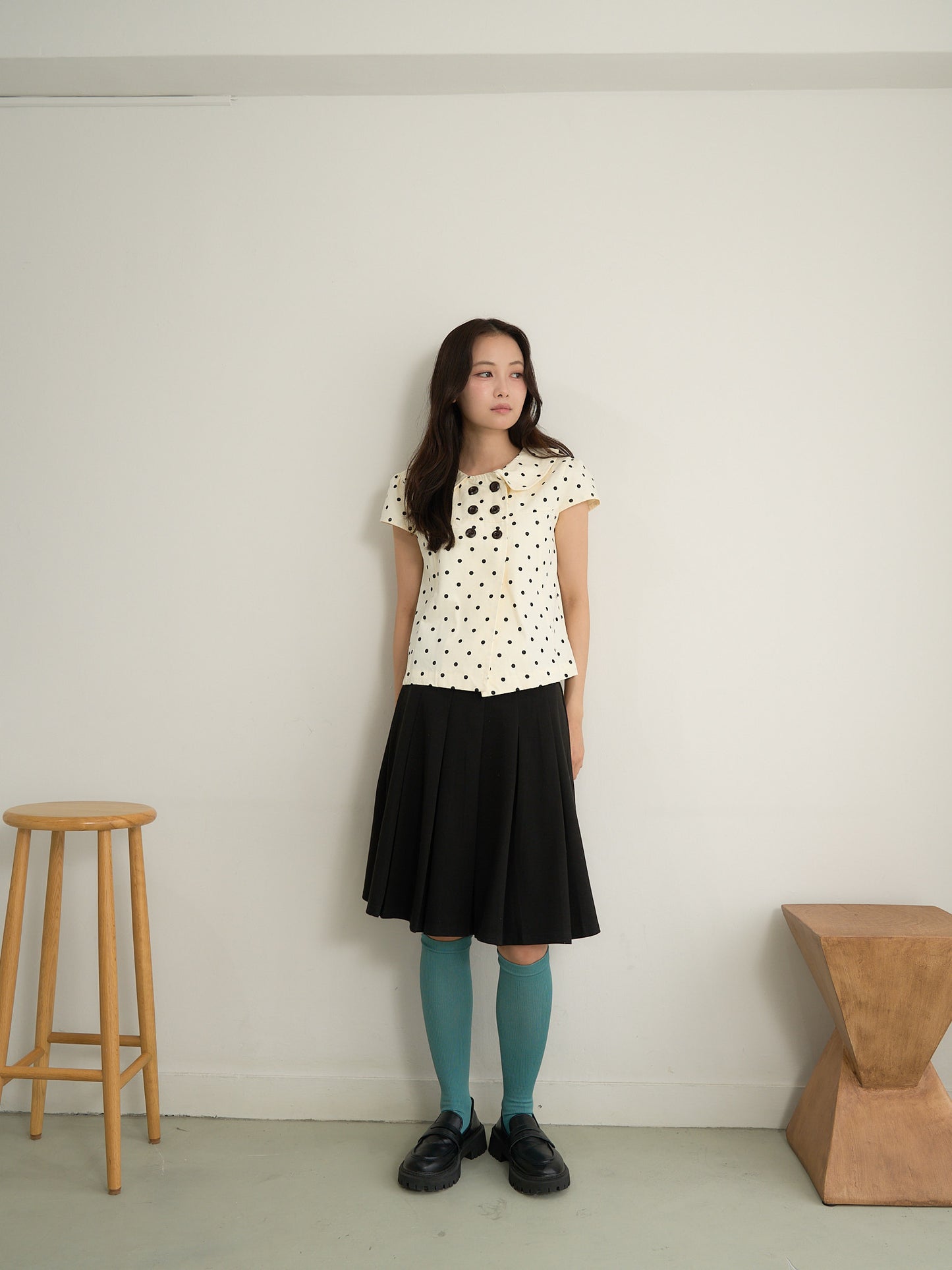dot button blouse