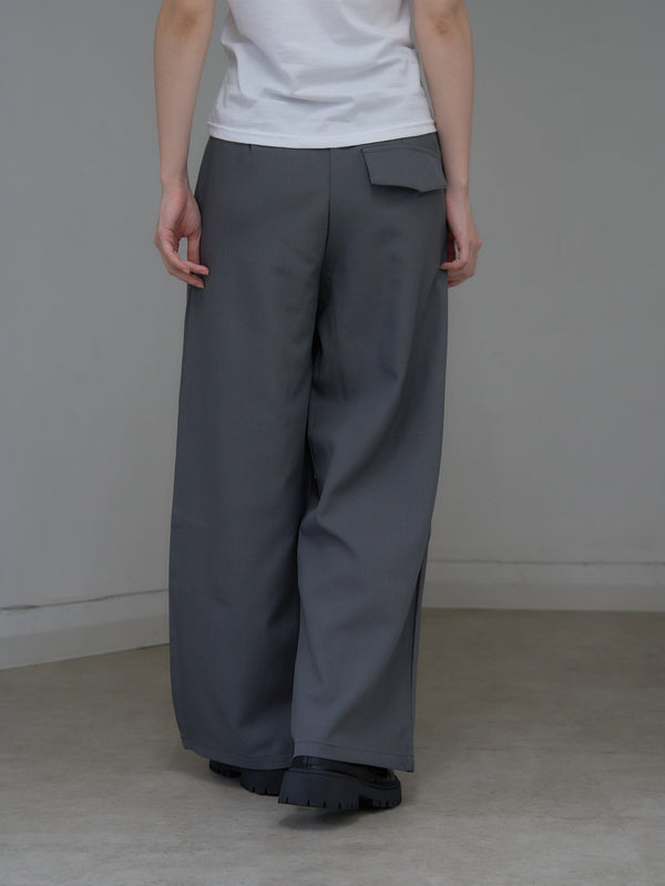 high waist ribbon wide pants