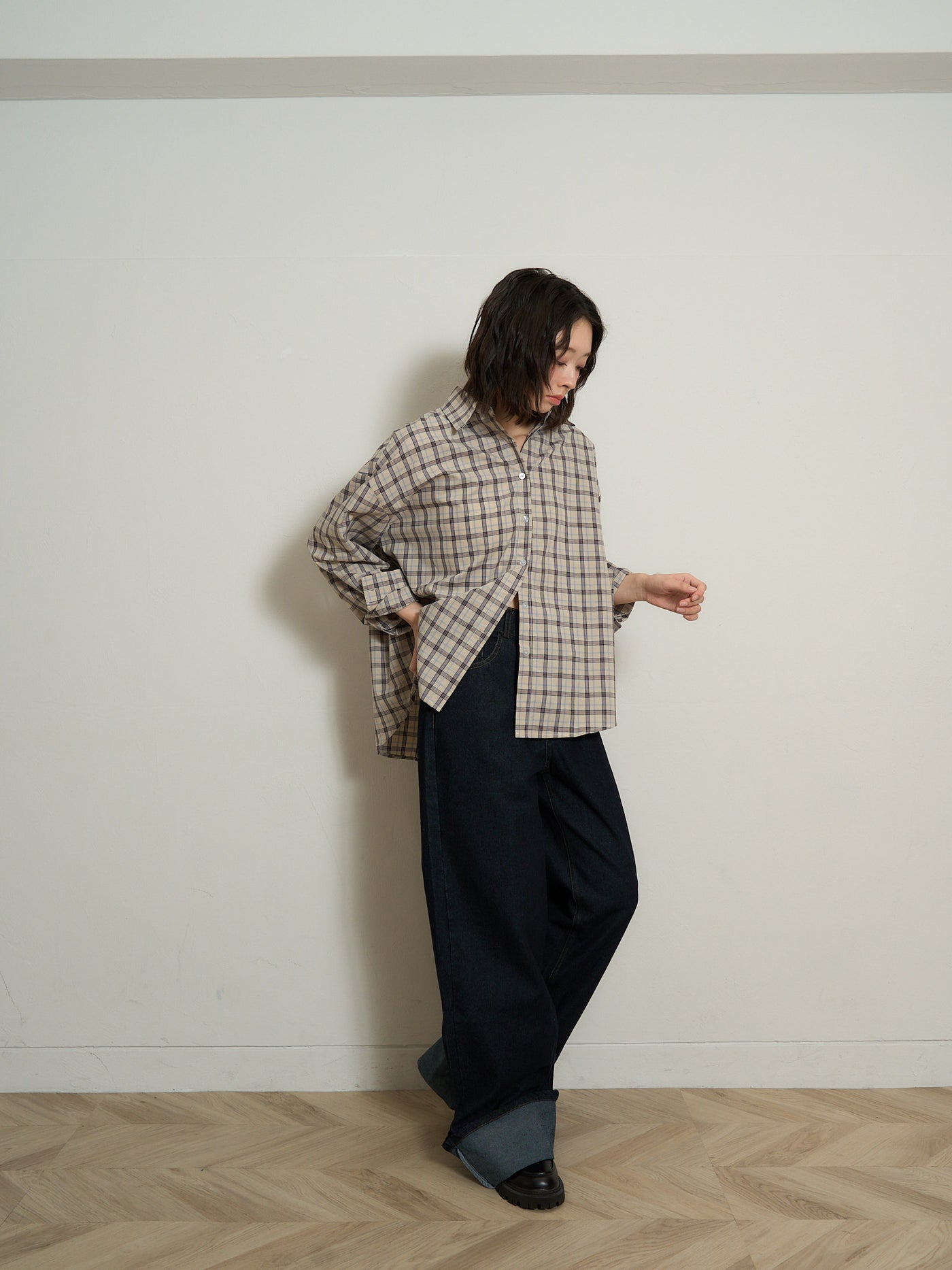 check shirt set