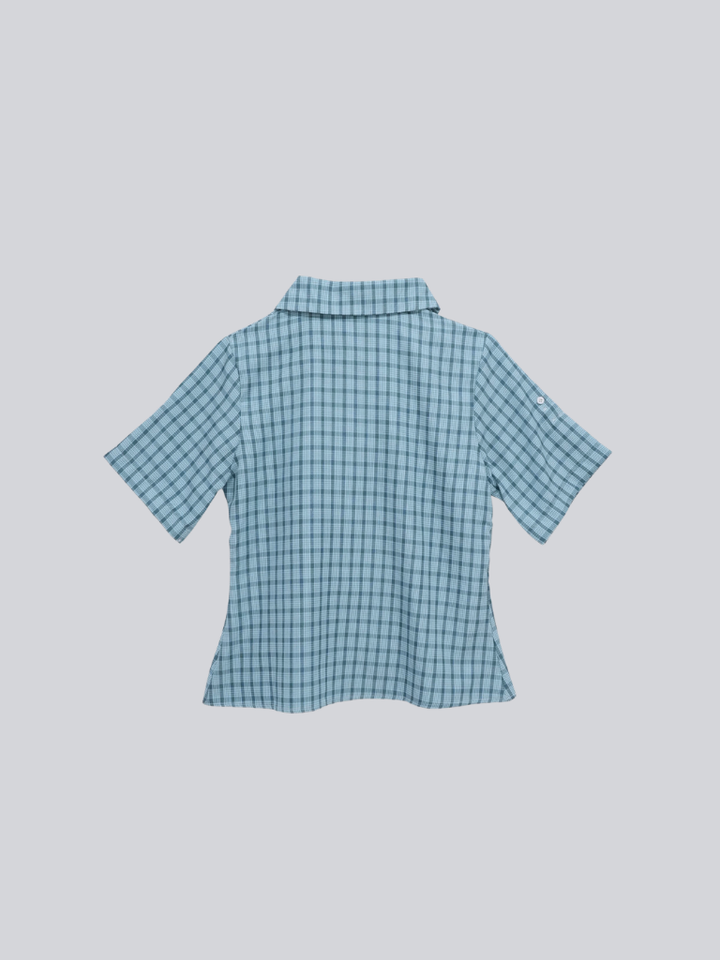 retro check button shirt