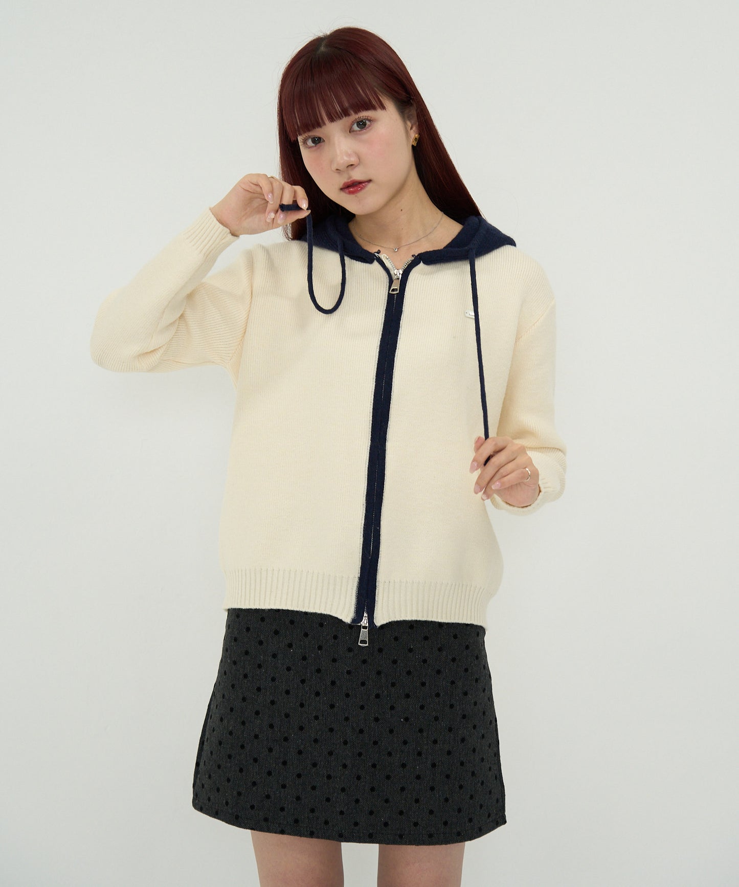 bicolor zip knit
