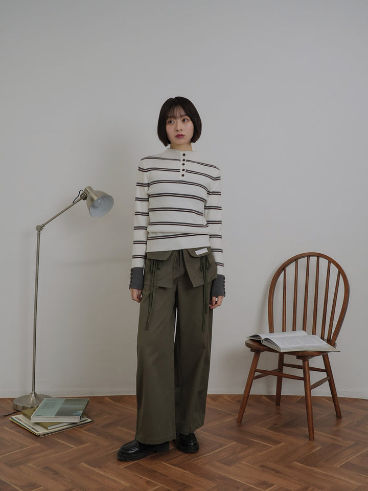 border rib knit  top