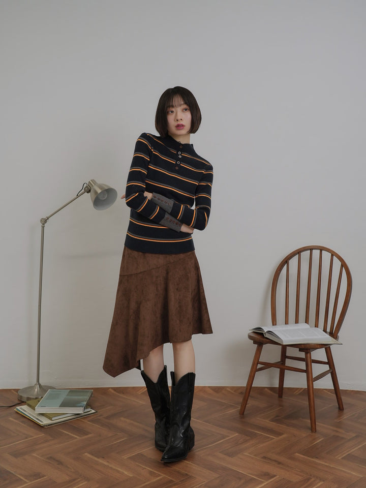 border rib knit  top