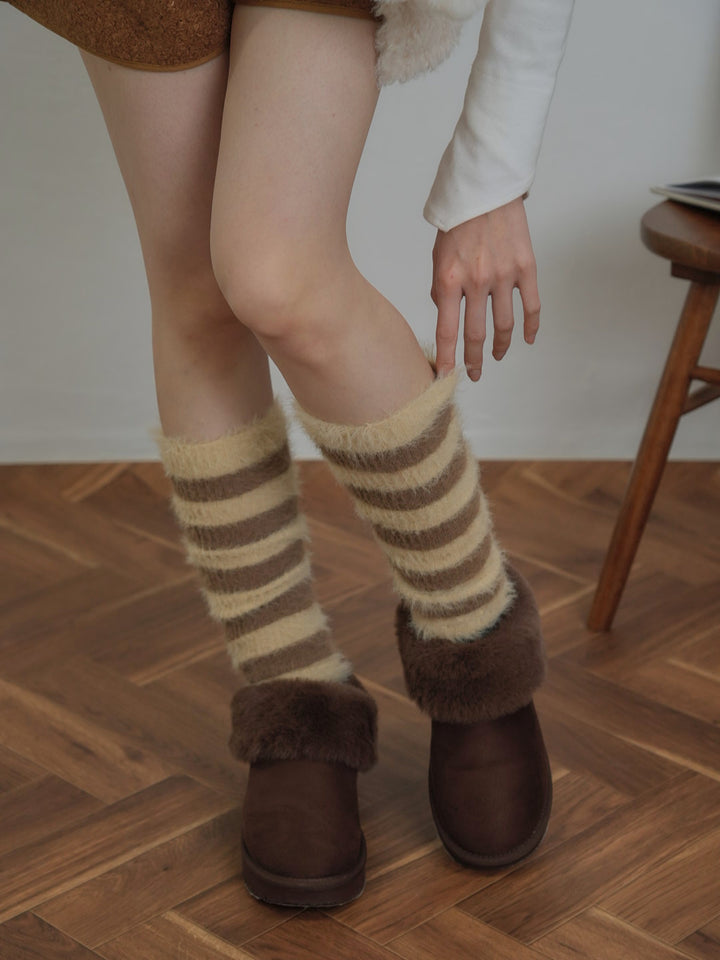 border knit leg warmer