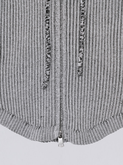 double zip rib knit