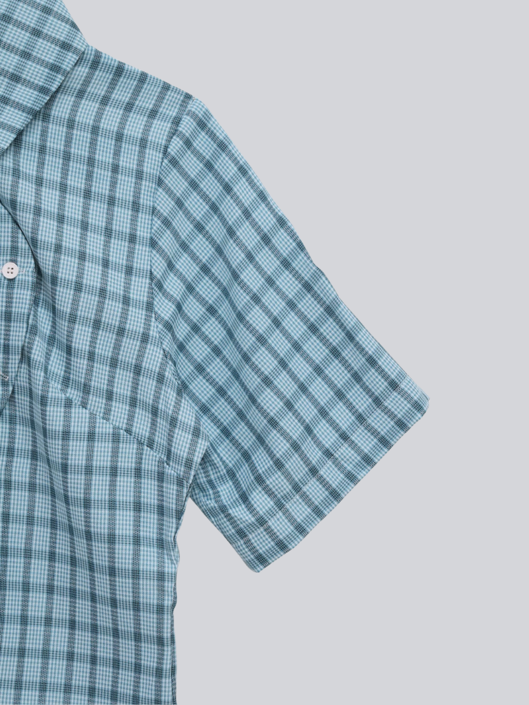 retro check button shirt