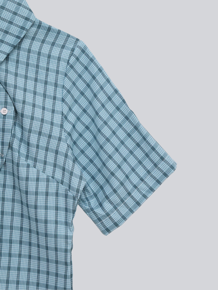 retro check button shirt