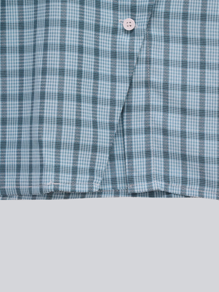 retro check button shirt