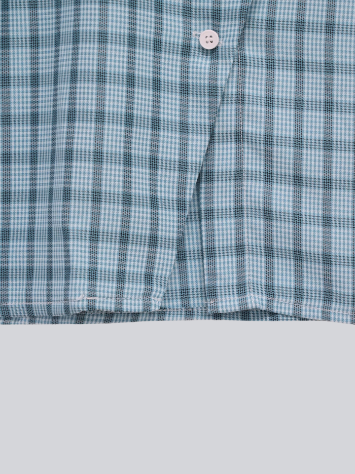 retro check button shirt