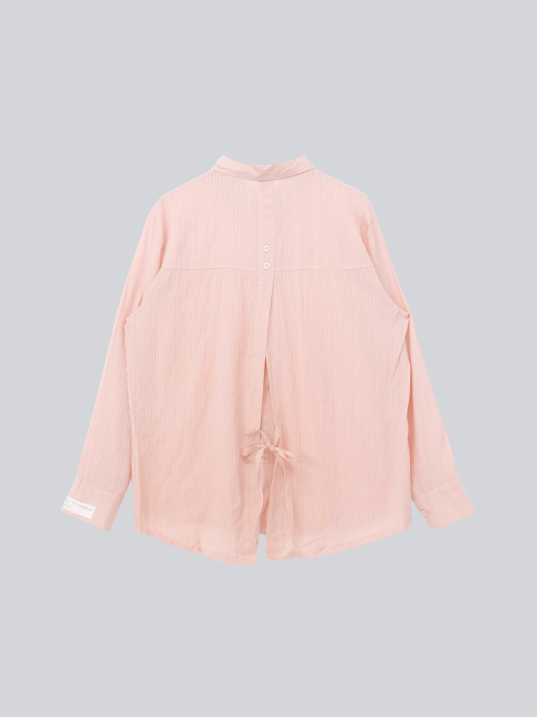 リボン シワ感シャツ カジュアルガーリー レディース Uenui