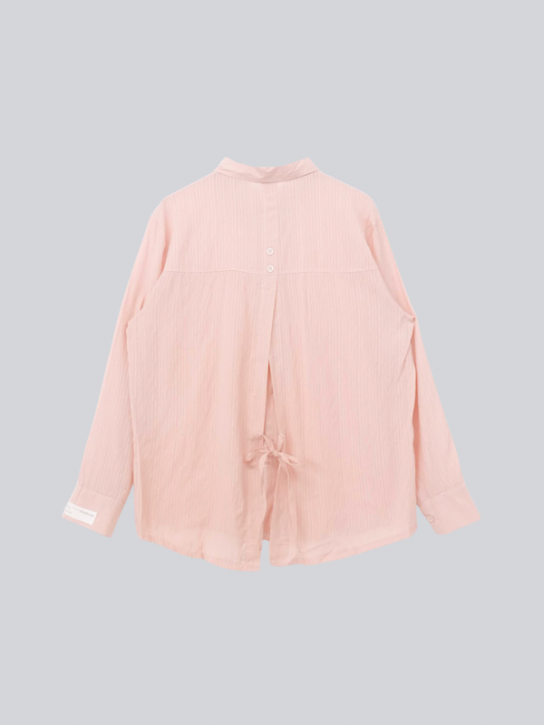 リボン シワ感シャツ カジュアルガーリー レディース Uenui
