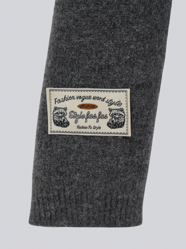 border knit top scarf set