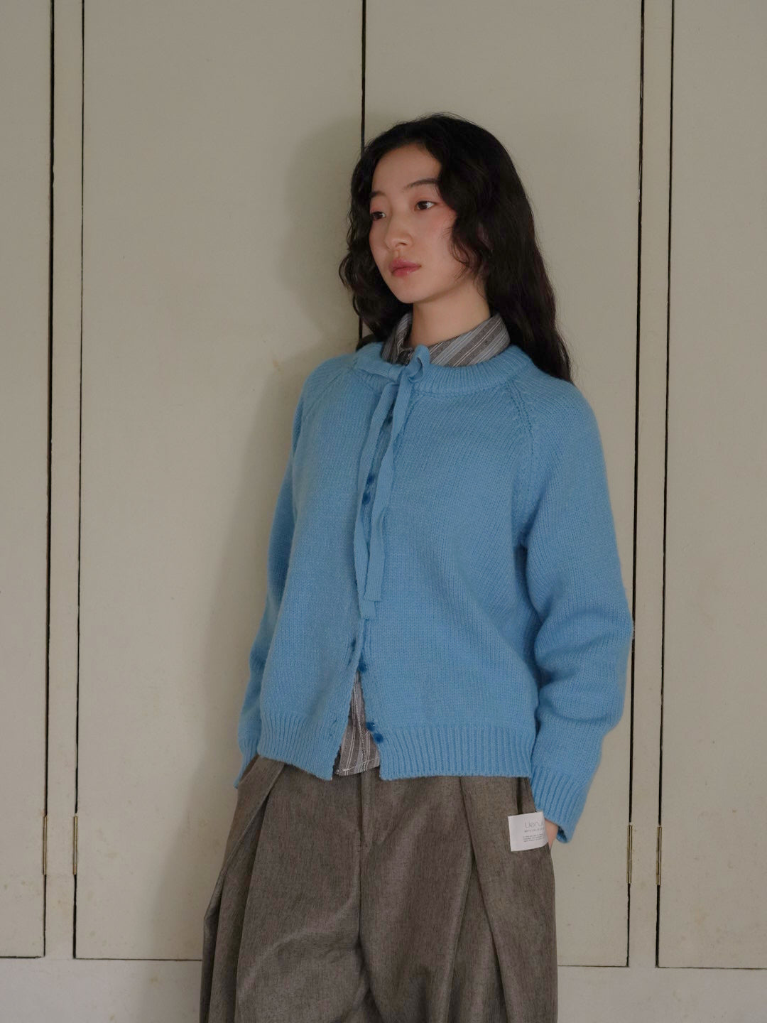 ribbon tie knit cardigan