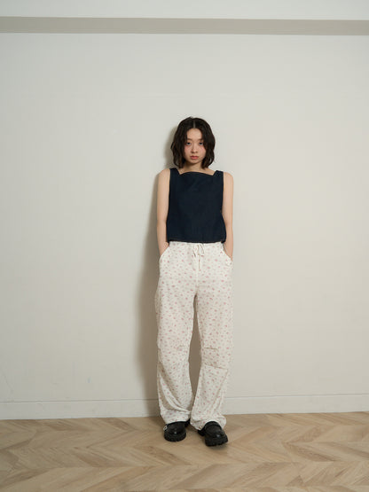 square neck denim top