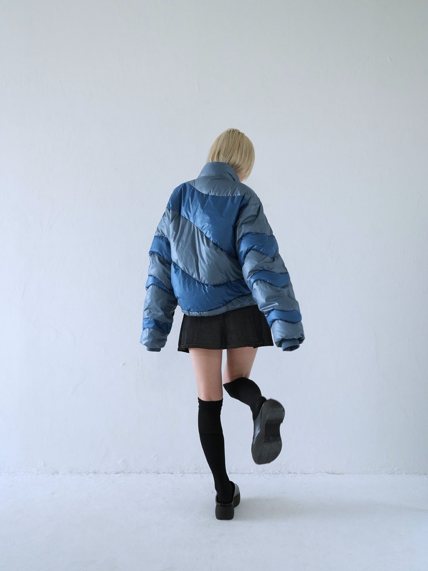 wave bicolor down jacket